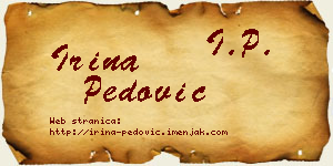 Irina Pedović vizit kartica